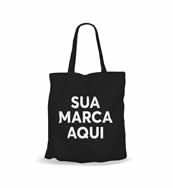 Sacola ecológica preta personalizada com logo
